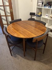 G plan Mid-century Dining Table And SIX G Plan Chairs