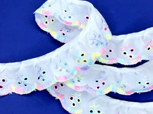White multicolour gathered - multicolour,