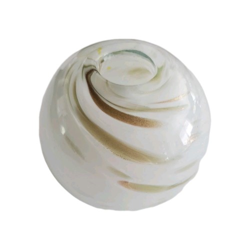 Round hand blown gold glitter - round,