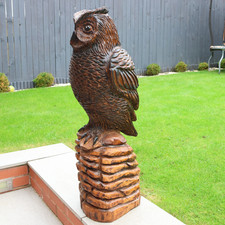 Chainsaw Carved Wooden Owl