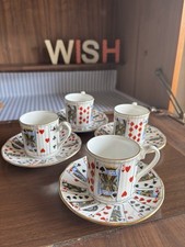 Vintage Elizabethan Cup & Saucer “Cut For Coffee” Playing Card Staffordshire 4