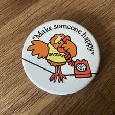 Vintage Make Someone Happy Buzby Pin Badge BT Advertising 1970's