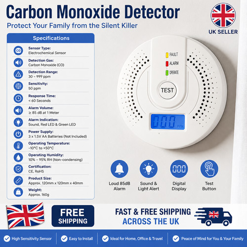 Carbon monoxide detector - monoxide,