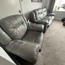 Grey Leather Reclining 3