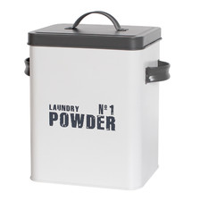Metal Laundry Detergent Powder/Pods Storage Container - White Powdercoated
