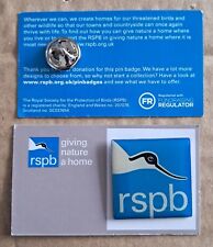 RSPB LARGE SQUARE LOGO Charity Pin Badge GNAH Grey Series 4 BIRD