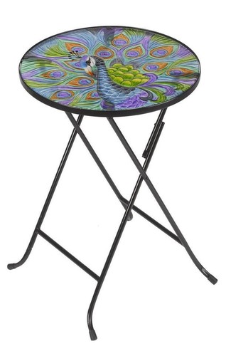 Peacock design folding glass - peacock,