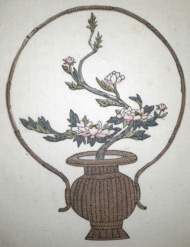Ikebana peony print japanese - ikebana,