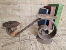 Vintage Rustic Wrought Iron Candle Holder for two Candles