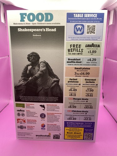 Wetherspoon menu - wetherspoon,