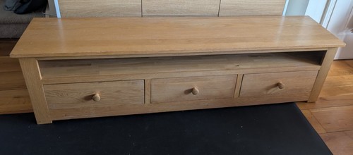 Solid oak unit cabinet - oak, tv
