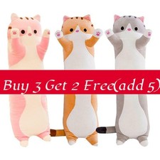 Able Long Cat Plush Toy Soft Stuffed Kitten Pillow Perfect For Kids Sleeping