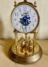Vintage Vedette Gold Glass Dome Clock Quartz, clock works pendulum need attentio