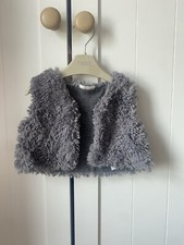 Baby Girls 6-9 Months Next Fur Gilet Jacket Grey