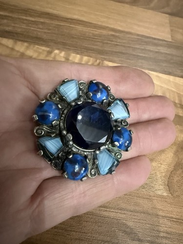 Vintage miracle brooch - miracle, blue