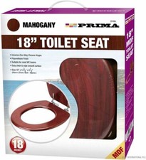 Mahogany MDF Toilet Seat Strong Wood Oval Shaped Bathroom WC Easy Clean 18"
