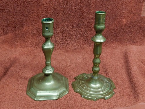 Antique brass candlesticks - 2,