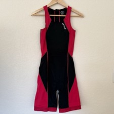 2XU Sleeveless Tri Suit Womens Small Black Pink Triathlon Swim Cycling Run Race