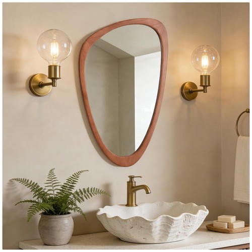 Stylish irregular wall mirror - wall,