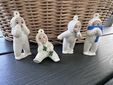 Set Of 4 Snowbabies Glitter