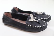 FAT FACE - BICKTON BOW - NAVY SOFT LEATHER MOCCASINS FLAT SHOES WOMEN UK9 EUR42