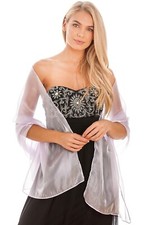 Central Chic Silver Blue Pashmina Shawl Bridal Bridesmaid Wedding Prom Wrap