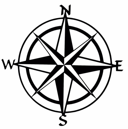 Compass car boat vinyl - compass, decal