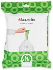 Brabantia PerfectFit Bin Liners Size G/23-30L Thick Plastic Trash 40 Bags UK