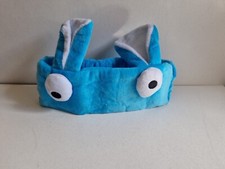 Soft Towelling Rabbit Ears Googly Eyes Blue Head Hair Band, Facial, New