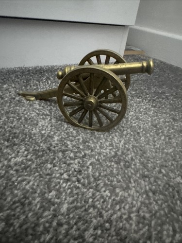Vintage brass cannon long - cannon,