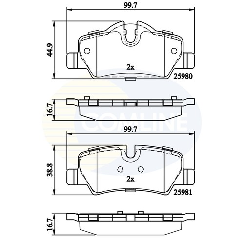 Brake pads set for mini - brake,