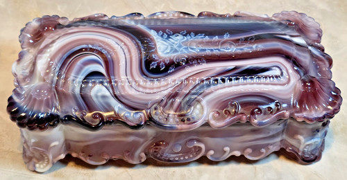 Vtg imperial glass purple slag - glass,