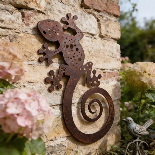 Metal gecko lizard wall - metal,