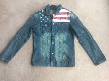 Vintage Mens Denim Jacket Sz Small by Suwo Jeans Stars & Stripes US Flag design