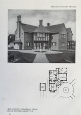 Art Nouveau House "The Downs" at Gerrard's Cross in Bucks - Antique Print 1912