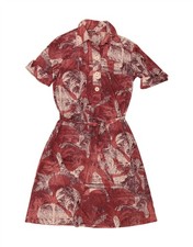 LUISA SPAGNOLI Womens Abstract Pattern A-Line Dress IT 44 Medium Burgundy DI54