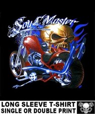 SOUL MASTER CUSTOM CHOPPER MOTORCYCLE RIDER BIKER V-TWIN ENGINE SKULL T-SHIRT 43