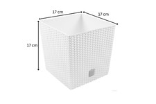 Square Plant Pot Rattan Low