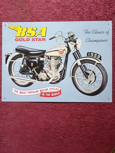 Bsa gold star motorcycle metal - gold,