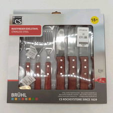 8 Piece brühl Stainless Steel Jumbo Steak Knife Set (#H1)