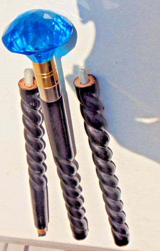 Victorian walking stick cobalt - victorian,