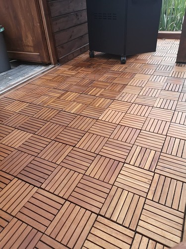 Wooden acacia decking tiles - decking,