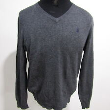 VTG Pringle Mens 100 % Wool V Jumper Grey Chest 44/46 UK Size M REF (Y02197)