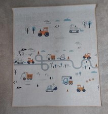 Childrens construction vehicle patterned rug with anti-slip backing. New.