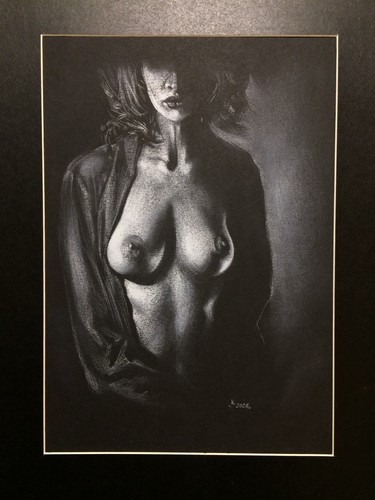 Original art drawing nude - drawing,