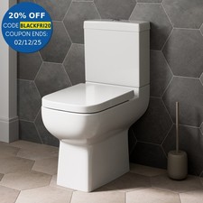 Close Coupled Rimless Toilet Space Saving Cistern Pan Soft Close Ceramic White