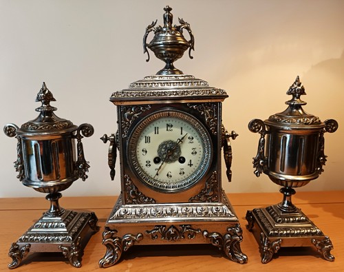 Antique french mantel - antique, clock