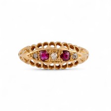 18ct gold antique ruby diamond