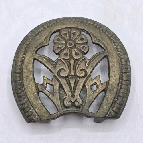 Vintage brass trivet pot pan - vintage,