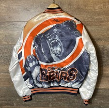 Chicago Bears Vintage Chalk Line Bomber Jacket Satin Varsity Large Print - Large